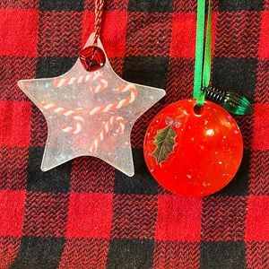 Pair of Handcrafted Resin Ornaments.